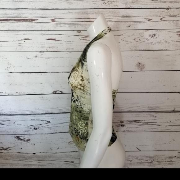 2/$15 TOPAZ HIPPIE HALTER TOP BARE BACK large - Picture 4 of 7